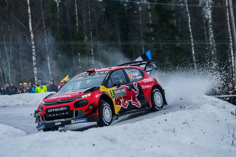 Ogier in azione nel rally di Svezia 2019