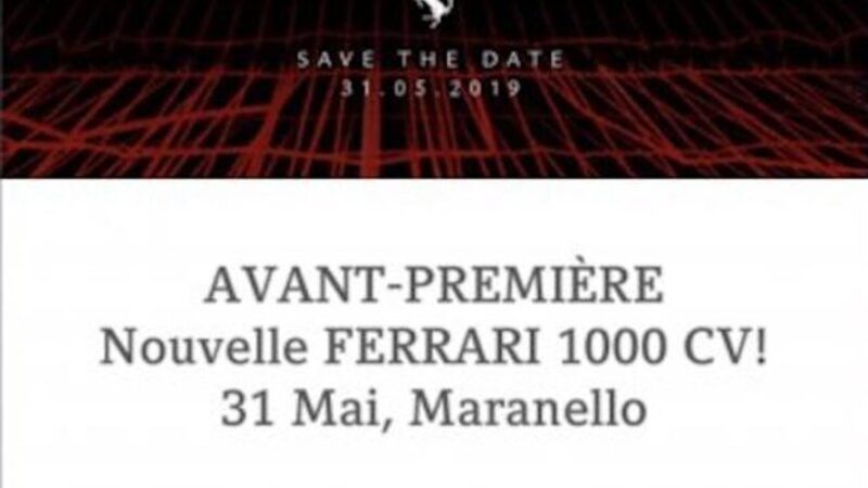Ferrari, la nuova supercar ibrida ha 1.000 CV
