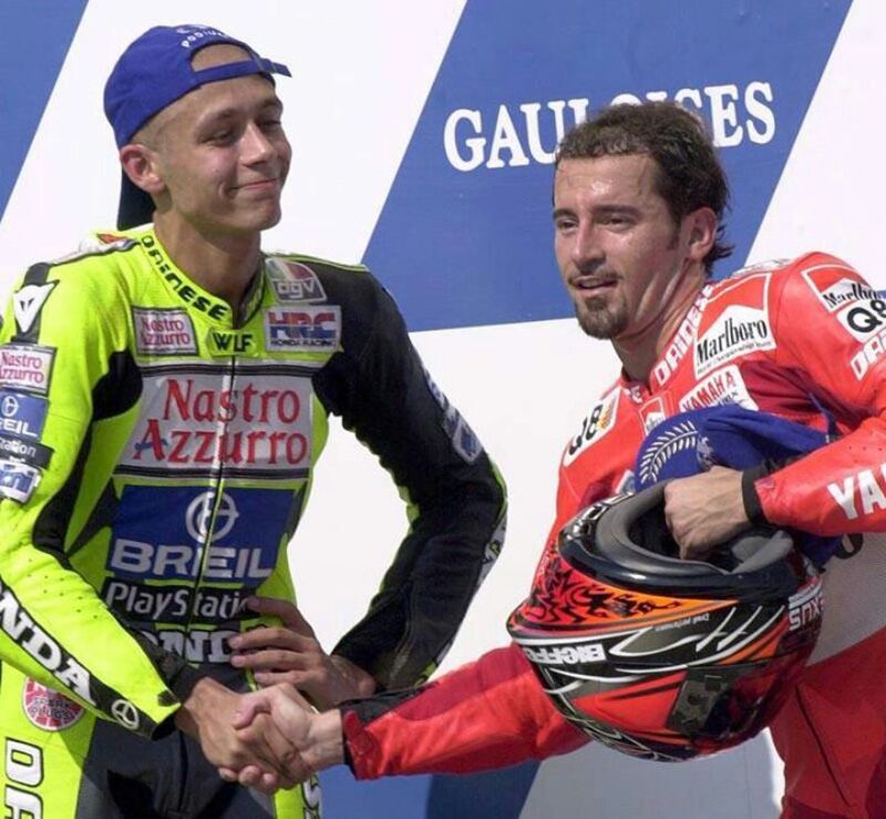 Valentino Rossi e Max Biaggi ai tempi della 500