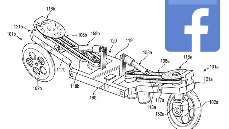 Facebook brevetta un mezzo elettrico robotico a trazione integrale