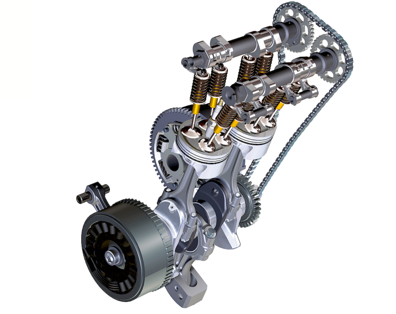 Per la sua F 800, apparsa nel 2006, la BMW ha scelto di impiegare un equilibratore dinamico del tipo &ldquo;a batacchio&rdquo;, con biella ausiliaria e massa oscillante. In precedenza una soluzione di questo genere era stata proposta dalla Jawa e adottata dalla Ducati per il suo Supermono