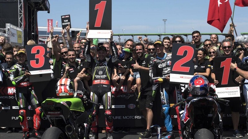 SBK 2019. A Misano un podio tutto Kawasaki 