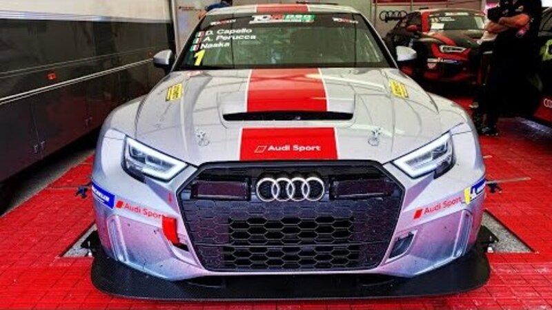 Nei box Audi con la RS3 TCR DSG: l&rsquo;auto di Masterpilot, Capello e Naska a Misano [video]