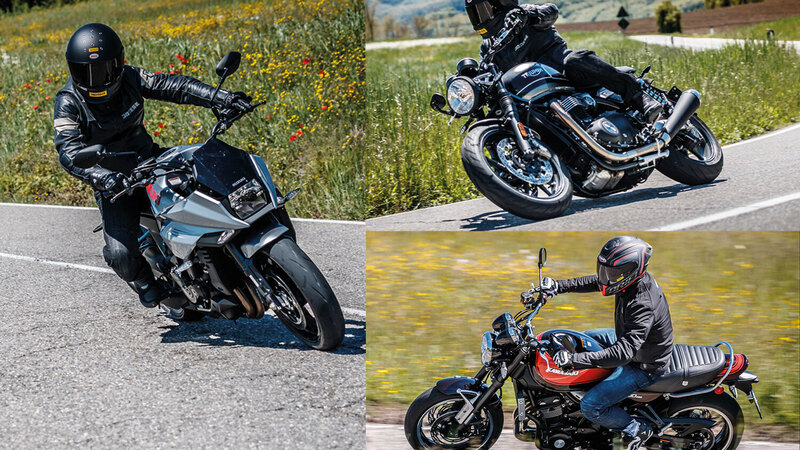 Le replicanti: Kawasaki Z900RS vs Suzuki Katana 1000 vs Triumph Speed Twin