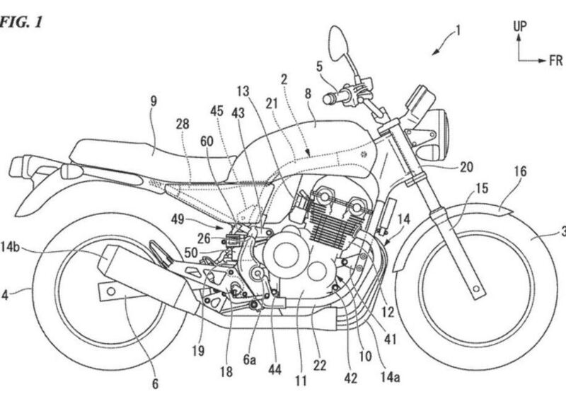 Honda, brevetto di una &quot;quattro cilindri&quot; raffreddata ad aria: futura CB1100?