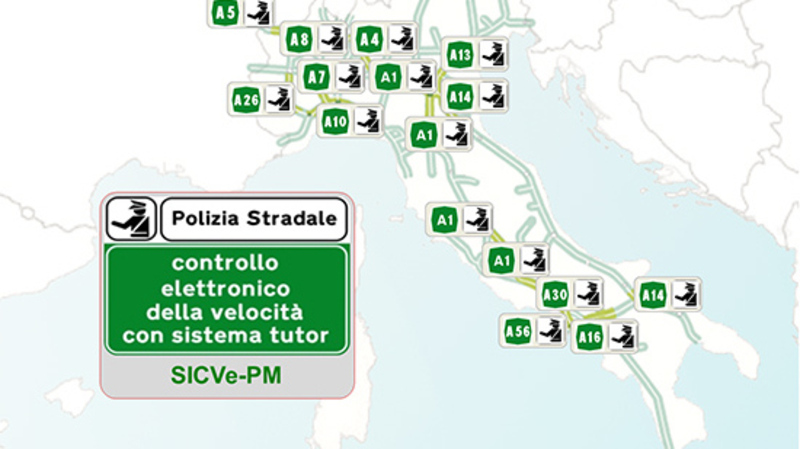 Tutor attivi in autostrada: la mappa aggiornata