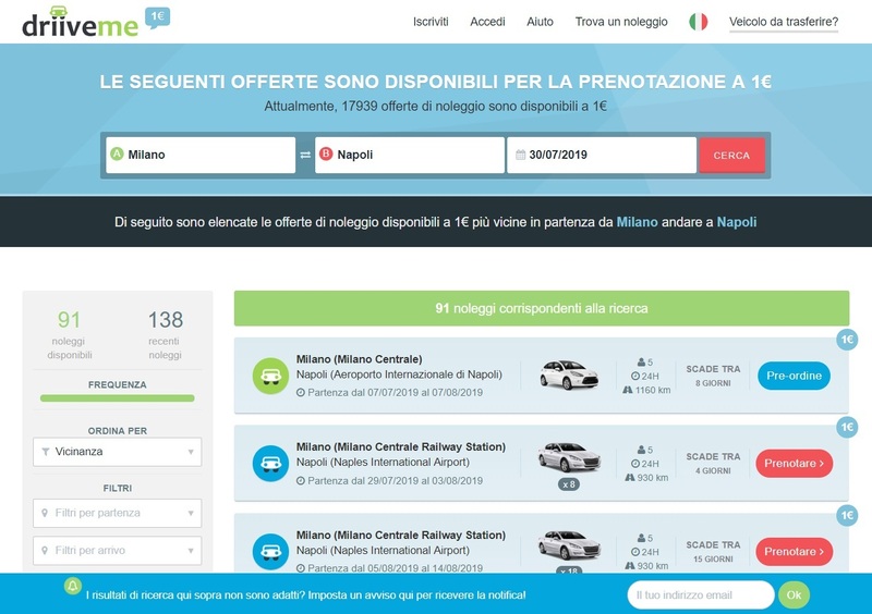 Driiveme: noleggiare un&rsquo;auto a 1 euro si pu&ograve;