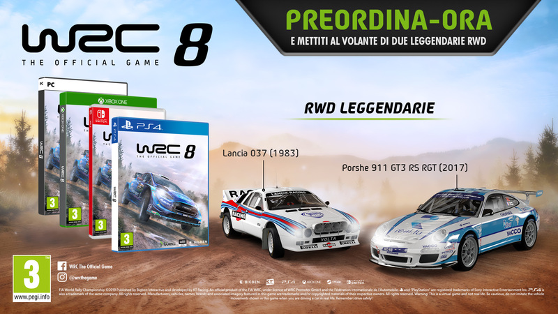 Preordinando una qualsiasi edizione di WRC 8 avrete incluso il Legendary RWD Pack con la Lancia 037 e la Porsche GT3 RS RGT