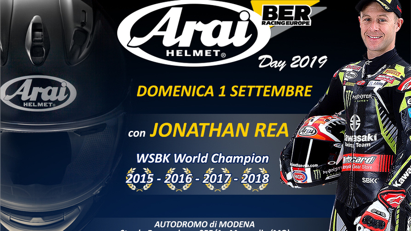 Arai day: domenica 1/9 a Modena. E c'&egrave; anche Rea!