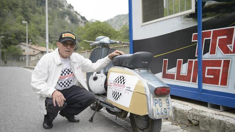 Lucio Lisarelli sulla Lambretta migliora il suo record di guida