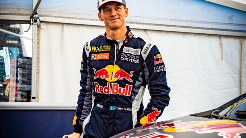 WRX 2019. Lettonia. Timmy Hansen (Peugeot): Il Sorpasso