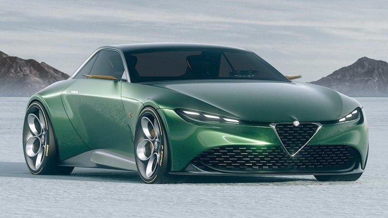 Alfa Romeo Junior Zagato, il rendering di una suggestiva coup&eacute;