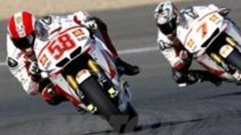 Il team Gresini in pista a Valencia per onorare il Sic