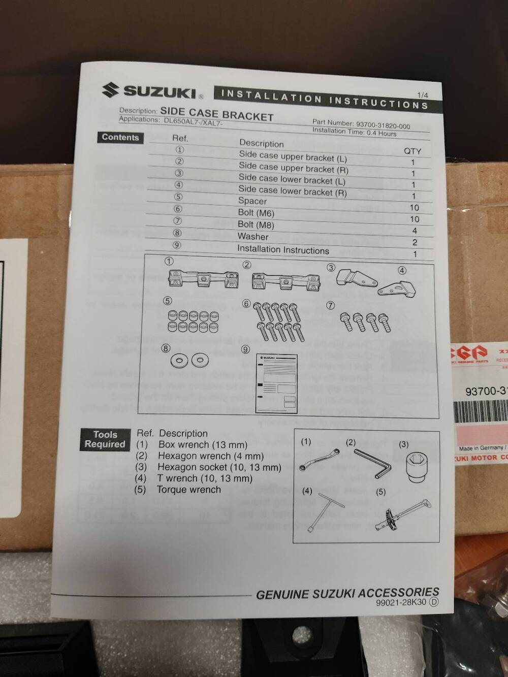 STAFFA PORTA PACCHI LATERALE SUZUKI V STROM DL 650 (3)