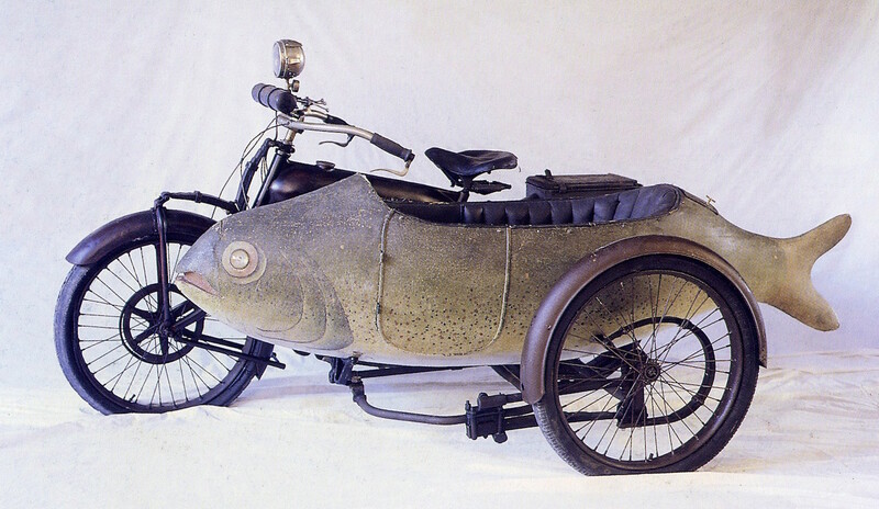 Uno dei pezzi pi&ugrave; particolari del Museo del Sidecar: &egrave; il Beardmore, con il passeggino a forma di pesce