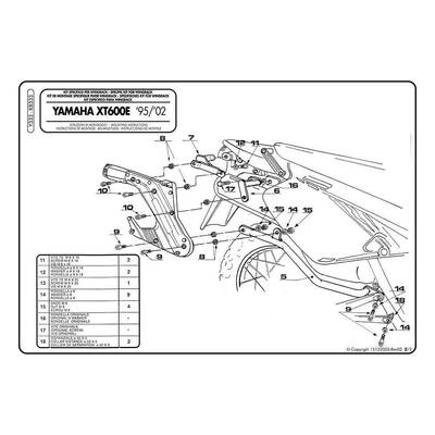 Kit montaggio wingrack per YAMAHA XT 600 E Givi