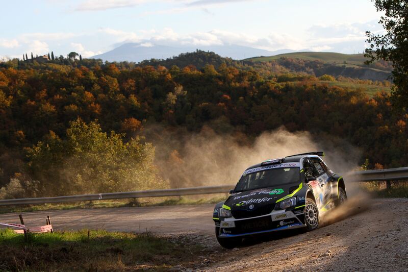 Basso e Granai in azione in Toscana sulla Skoda Fabia R5