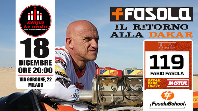 Fasola 2020, ritorno alla Dakar. Il 18 dicembre da "Ciapa la Moto"