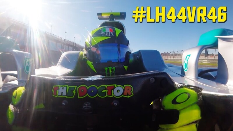 #LH44VR46: l'onboard del giro di Valentino Rossi sulla F1 di Hamilton