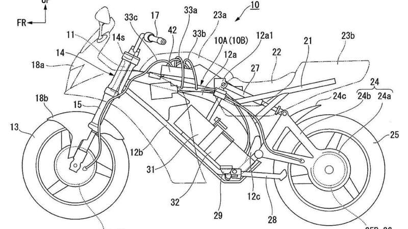 Honda deposita i brevetti per una moto elettrica sportiva