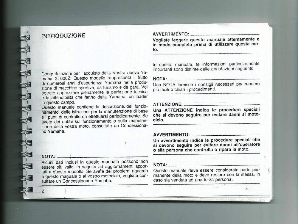 DVD Libretto Uso Manutenzione Yamaha XT600 1VJ 3AJ (2)