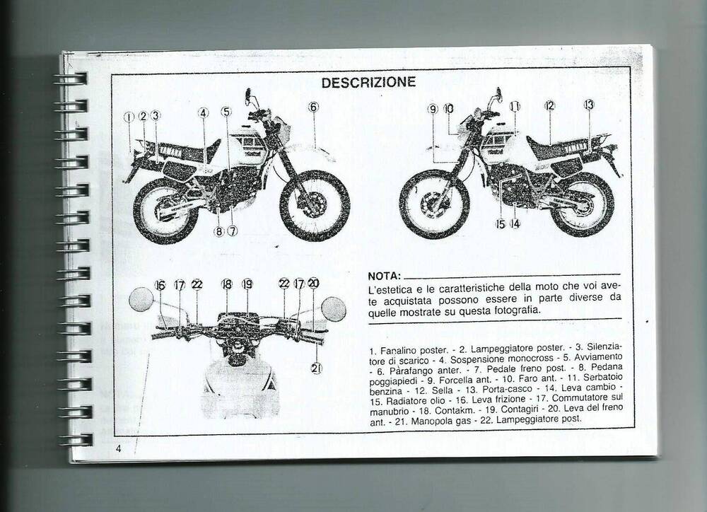 DVD Libretto Uso Manutenzione Yamaha XT600 1VJ 3AJ (4)