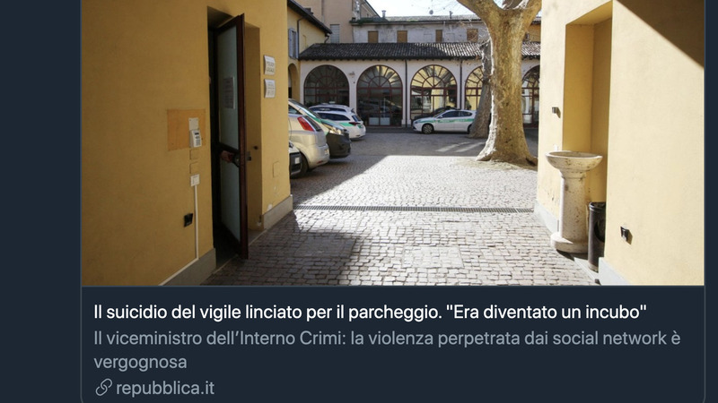 Gli hater e il suicidio del vigile per un parcheggio