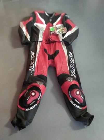 TUTA PELLE SUOMY ROSSA SPEZZATA