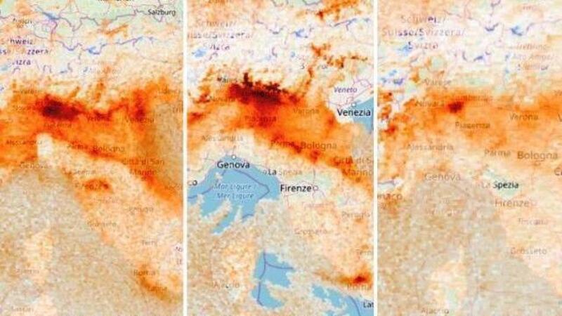 La parte &quot;buona&quot; del male, Coronavirus: calo smog al Nord si vede dai satelliti [mappa biossidi azoto]