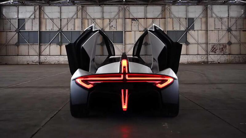 Il posteriore futuristico della Apex AP-0 Concept EV