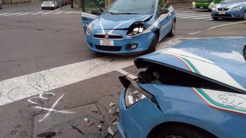Scontro fra volanti della polizia nella Milano deserta. Nessun ferito nell&#039;incidente, preso il ladro