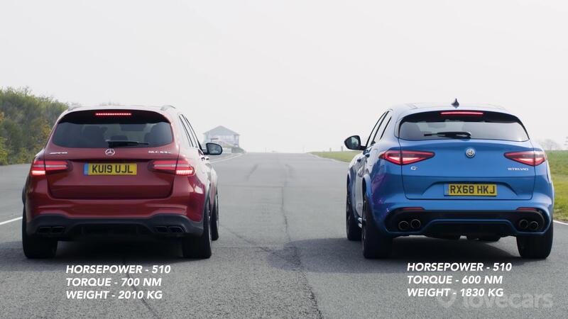 Drag Race Stelvio Quadrifoglio vs AMG GLC 63S: 510 cavalli da motori diversi [VIDEO]