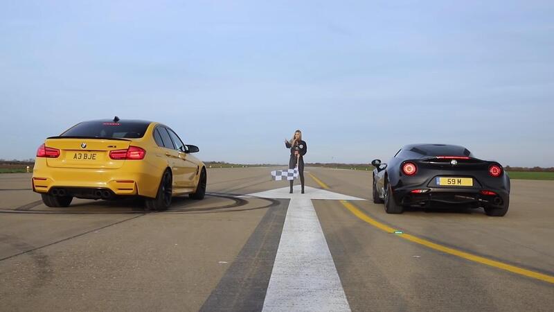 Drag Race impossibile: Alfa Romeo 4C vs BMW M3 [VIDEO]