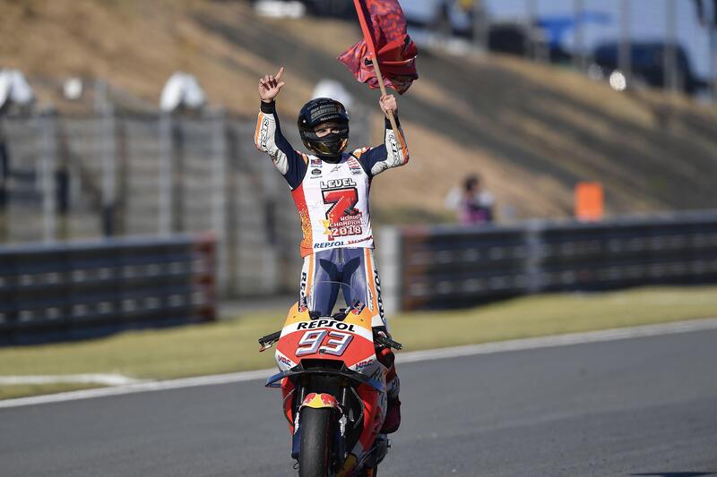 Marc Marquez festeggia il titolo 2018