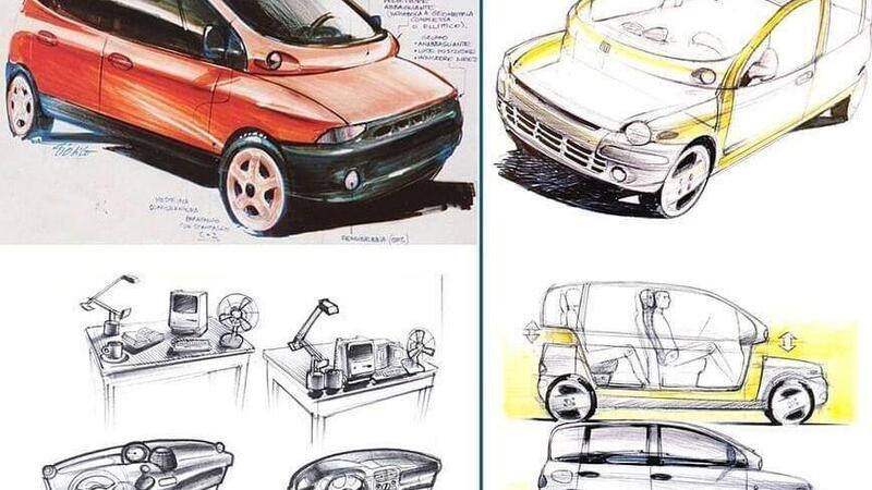 Fiat Multipla concept, i primi bozzetti 