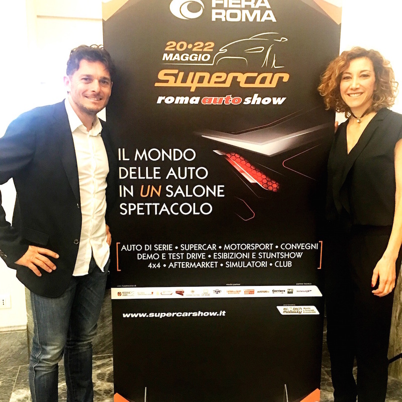 Giancarlo Fisichella, storico testimonial di Supercar, e Roberta Garzia