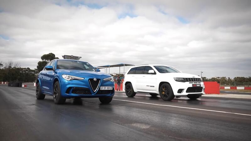 Drag Race: Alfa Stelvio QV vs Grand Cherokee Trackhawk da 717CV! [VIDEO]