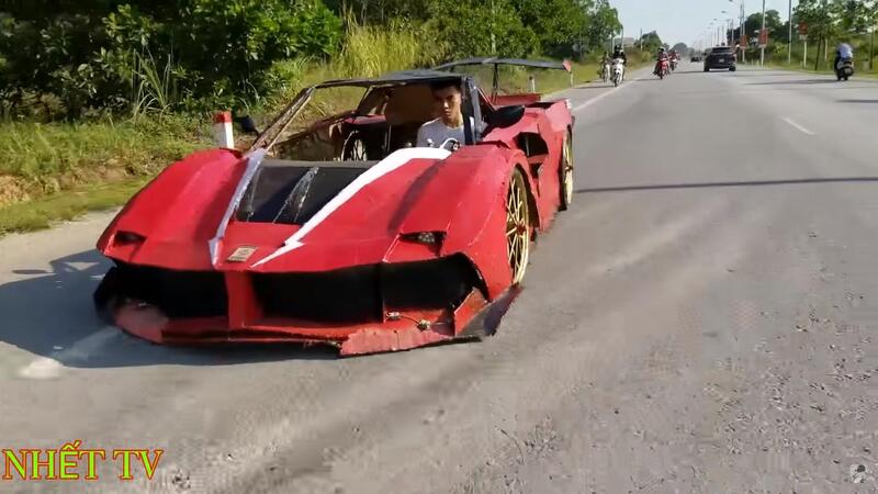 Vietnam: costruita una Ferrari FXX K di cartone funzionante [VIDEO]