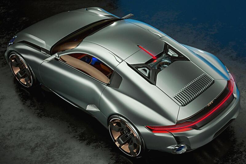 La Porsche 911 Cyber vista dall&#039;alto