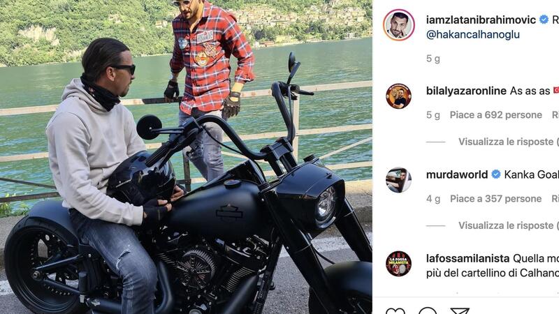 In moto con la sua Harley: il giro di Zlatan Ibrahimovic sul lago di Como