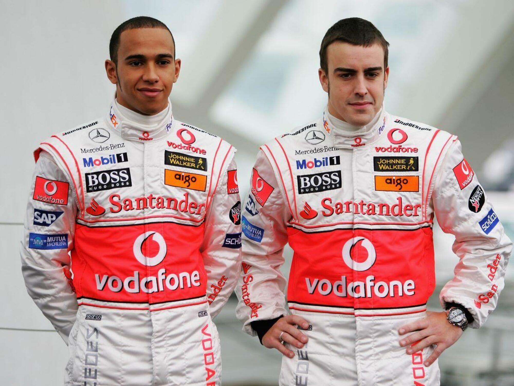 Fernando Alonso e Lewis Hamilton in McLaren nel 2007