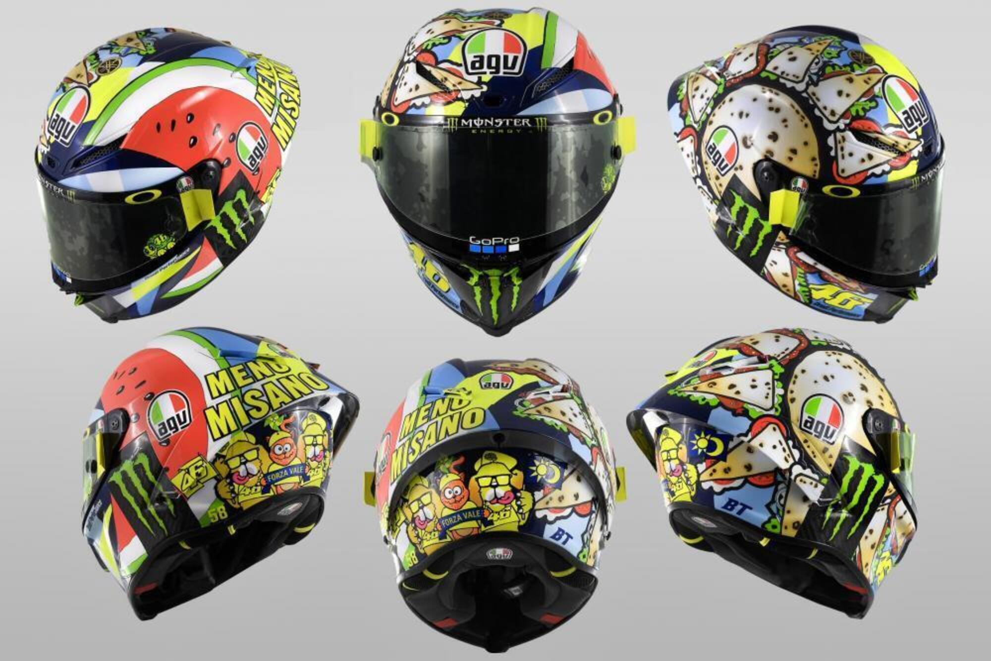Valentino Rossi casco speciale Misano 2019 piadina 