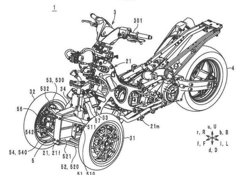 Yamaha TMAX in versione tre ruote. Diverso dalla Niken