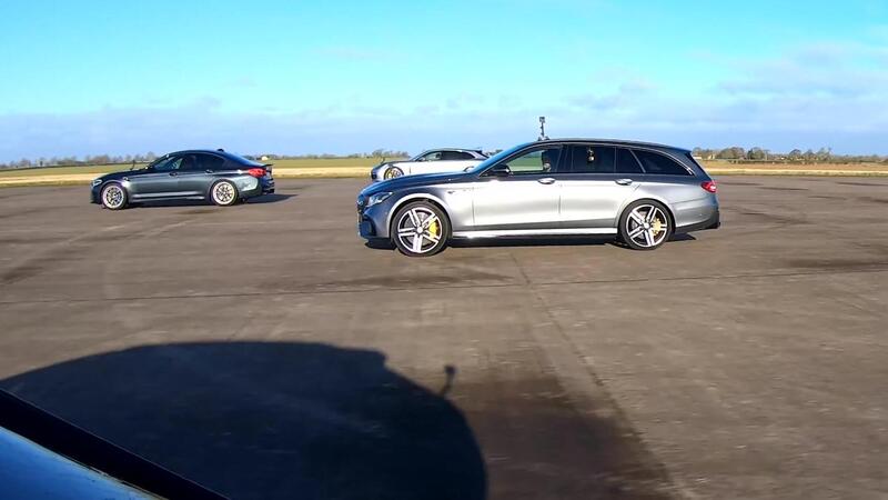 Drag Race: BMW M5 vs Audi RS6 vs AMG E63 vs Panamera