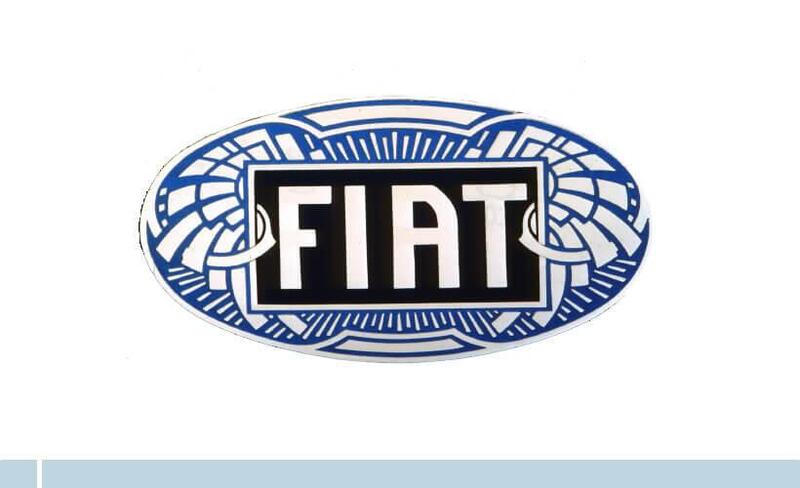 Marchio e nome di una Casa automobilistica, FIAT [da lusso inciso a minimalismo]