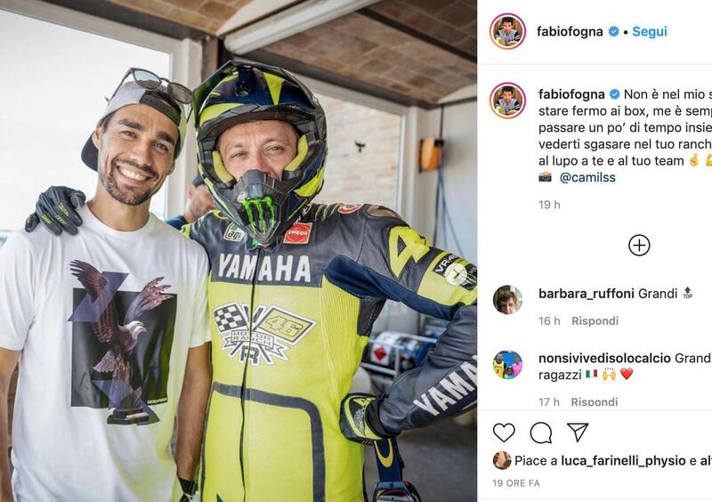 Fabio Fognini al Ranch di Valentino Rossi