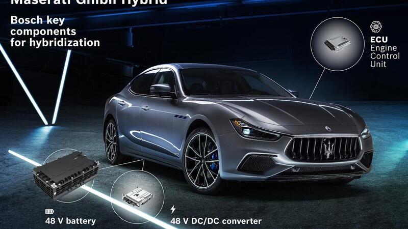 Centraline e sistemi elettronici della nuova sportiva ibrida Maserati? Not from Italy: centraline Bosch e batteria cinese [Ghibli Hybrid 48V ecus]