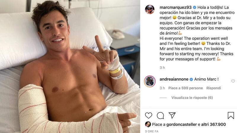 Marc Marquez, operazione riuscita: il nervo &egrave; integro. Il rientro a Brno si fa concreto