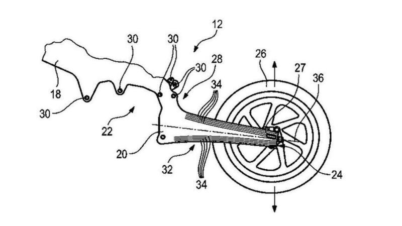 BMW brevetta il telaio in carbonio con il forcellone flessibile