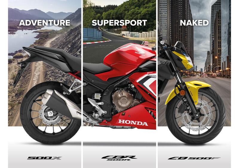 Honda, nuove CB 500 m.y 2021. CB 500X, CBR 500R, CB 500F [FOTO E DATI]